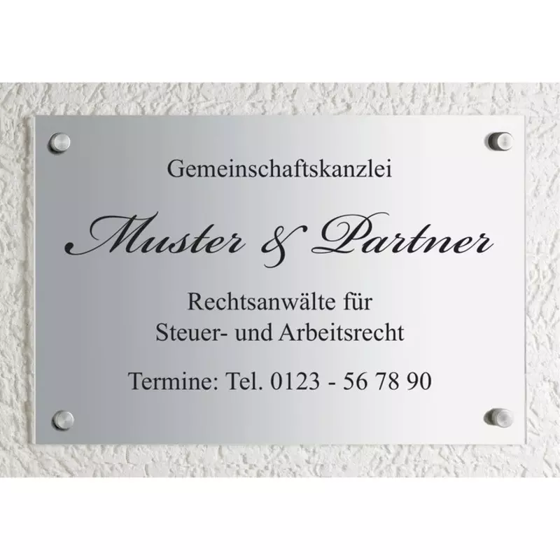 Schild CLASSIC, Aluminium, 300 x 200 mm, individuell bedruckt. Design 02