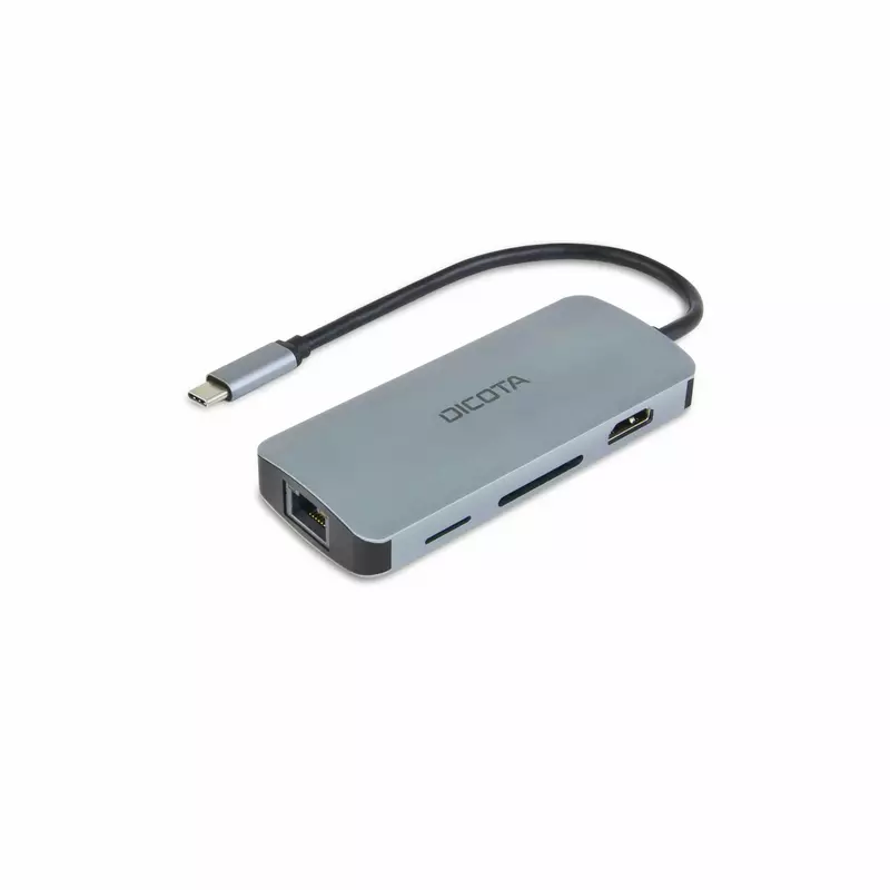 D Dicota USB-C 8-in-1 Multi Hub 4K PD 100W silver