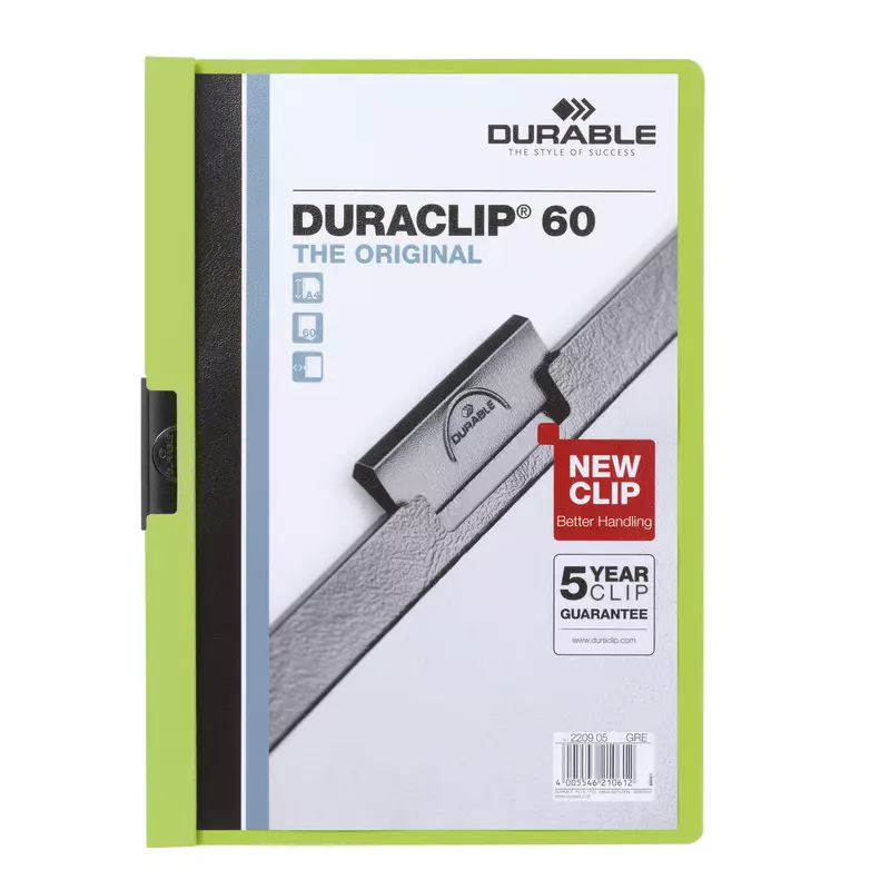 Durable Klemmmappe DURACLIP 60 DIN A4 Hartfolie gn