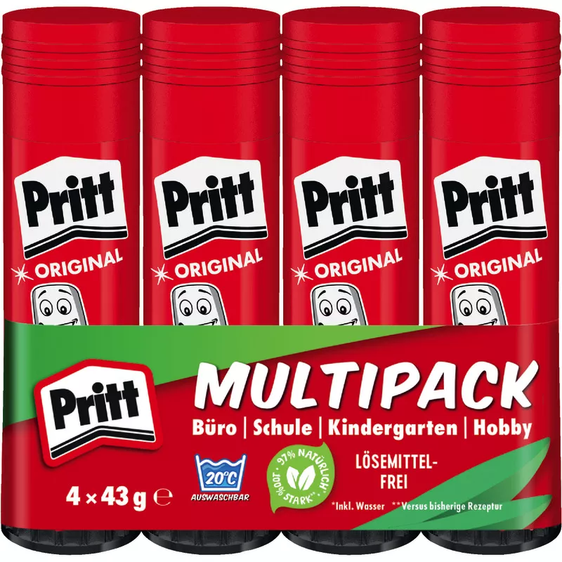 Pritt Klebestift WA13 im  Multipack, 4 x 43 g