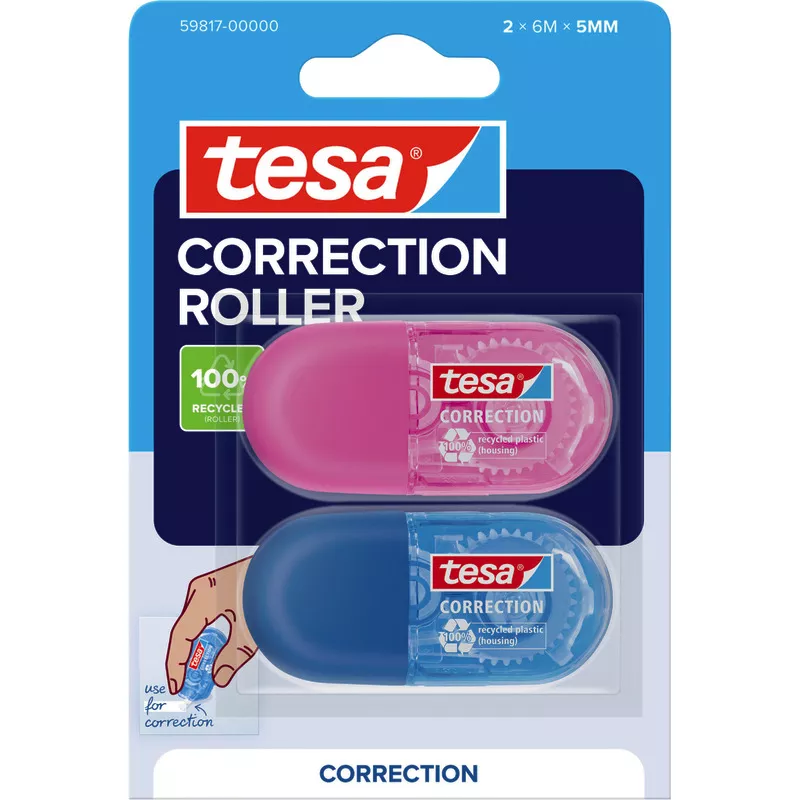 tesa Mini-Korrekturroller , 2er Set Bandmaße: 5 mm x 6 m