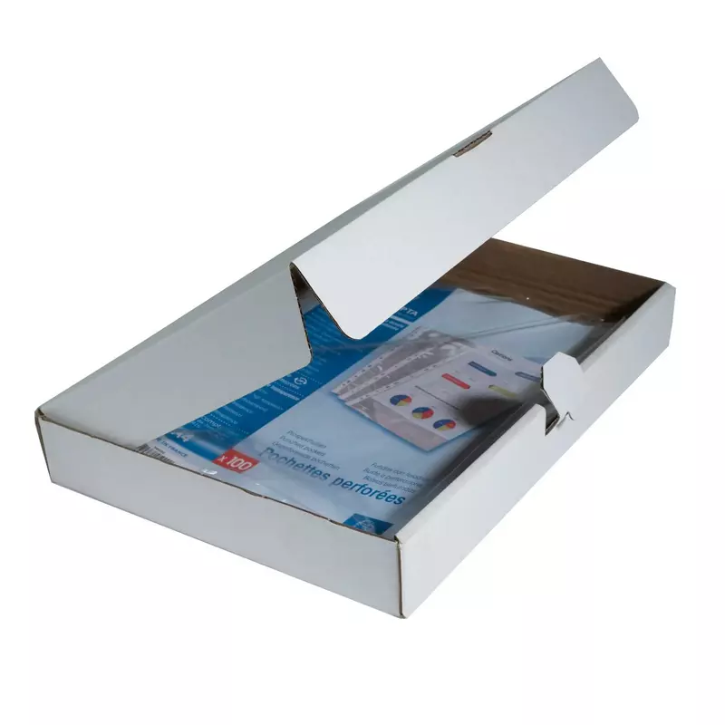 Packung mit 10 Prospekthüllen A4, aus glattem Polypropylen 60µ - Kristall