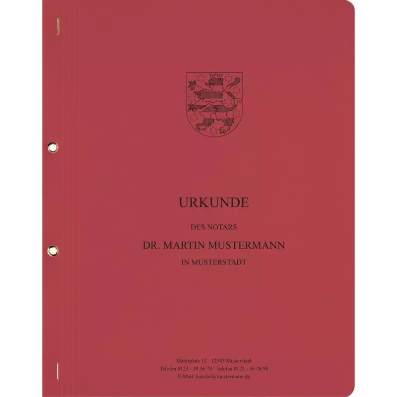 Ausfertigungshefter mit Nameneindruck, Design 08