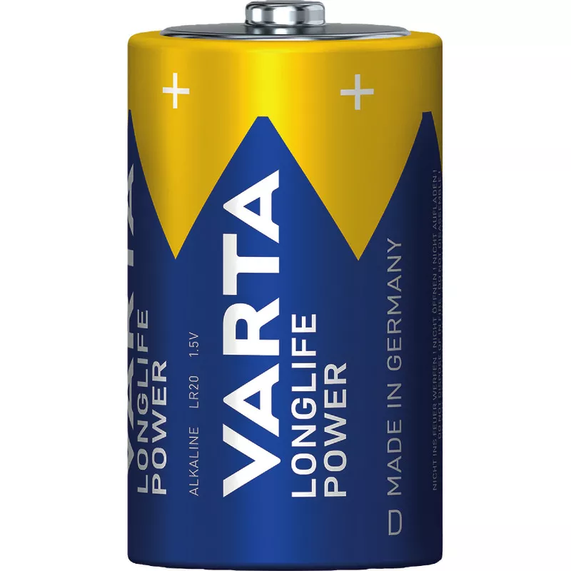 VARTA Batterie Alkaline, Mono, D, LR20, 1.5V, Longlife Power, Retail Blister (2-Pack)