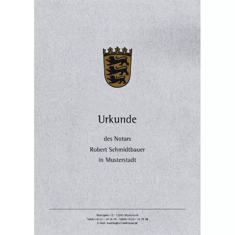 Urkundenumschläge mit farbigem Landeswappen, Baden-W, Design 02