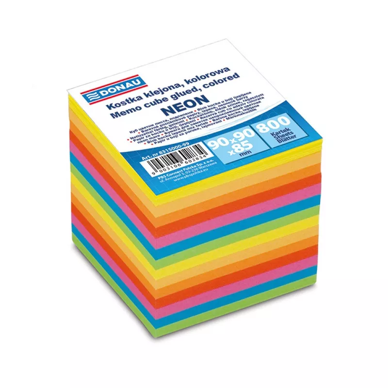 Würfelblock 800BL neonfarben/sortiert   90x90 H90 mm DONAU 8315000-99