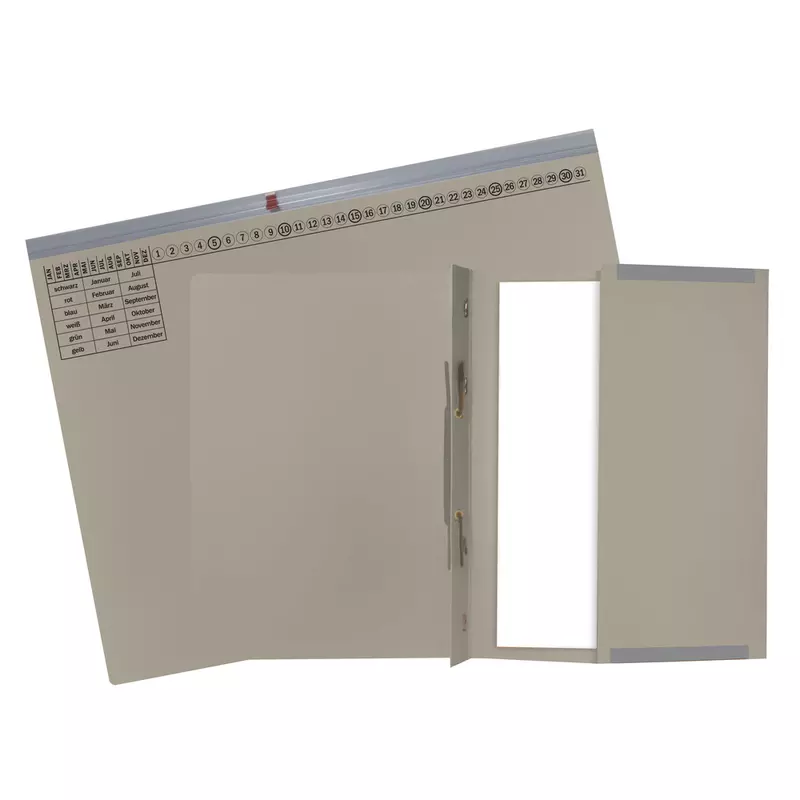 Exacompta, Exaflex Premium, Kanzlei Hängehefter, 1 Abheftvorrichtung, Rechtsheftung, 265x318mm, Packung mit 25 Stück - Grau