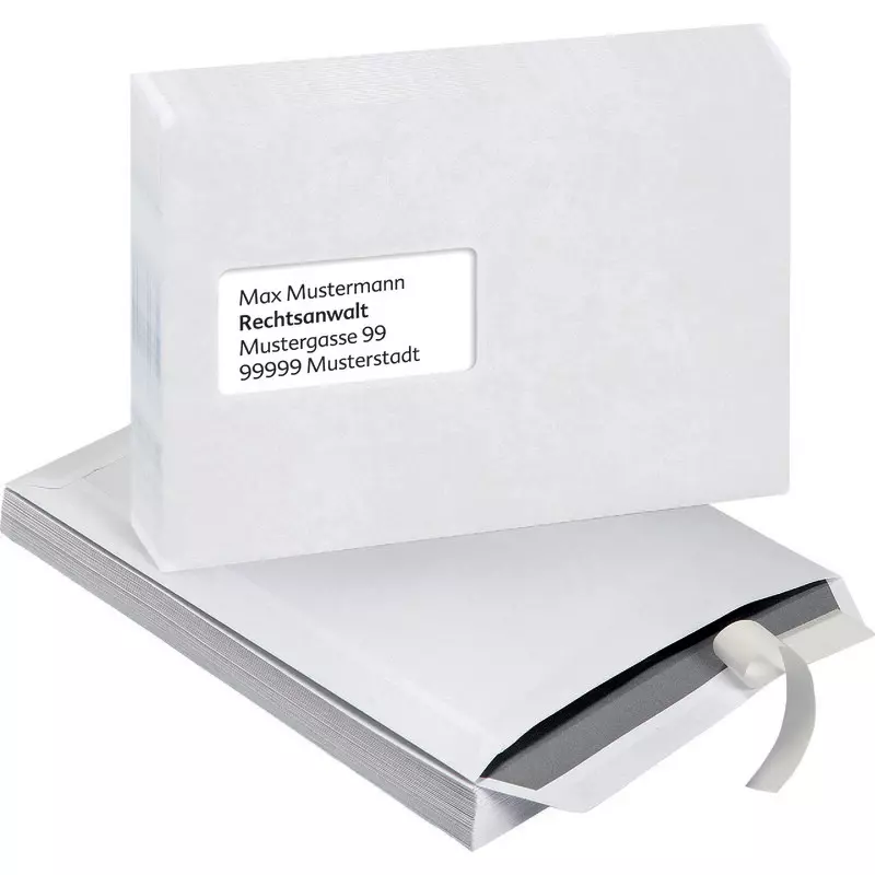 SoldanPlus Versandtasche DIN C5, haftklebend, weiß, mit Fenster, Pack: 25 Stück