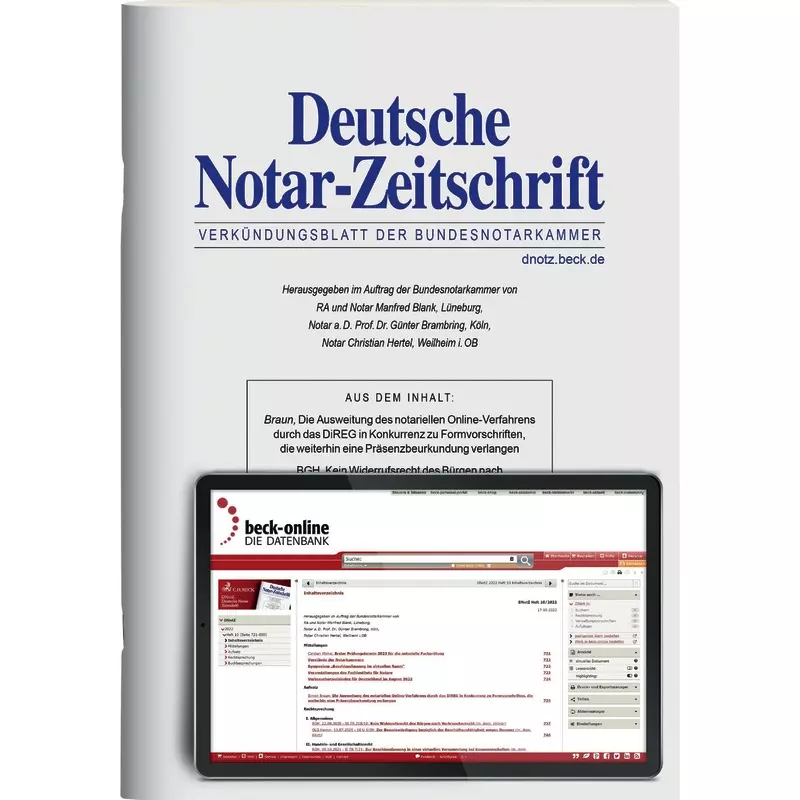 DNotZ  -  Deutsche Notar Zeitschrift  - Abonnement