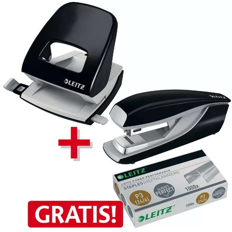 Spar-Set! LEITZ Nexxt Bürolocher 5008 und Heftgerät 5505 + Heftklammern GRATIS