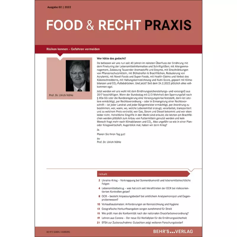 Food & Recht Praxis  - Abonnement