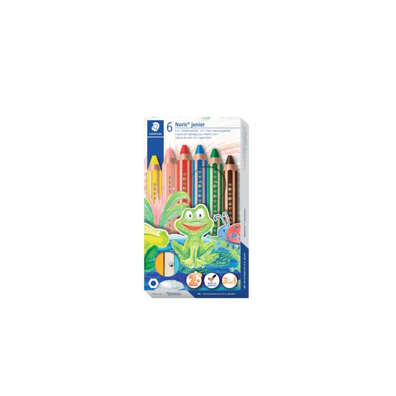 Farbstiftetui junior 140 3in1 + Spitzer, 6 Stück, sortiert STAEDTLER 140 C6