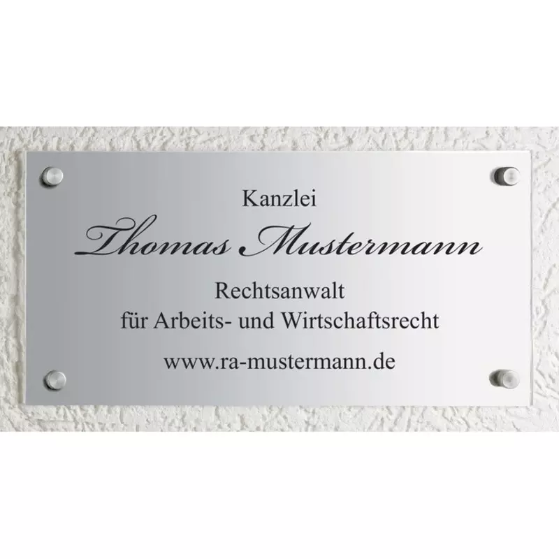 Schild CLASSIC, Aluminium, 400 x 200 mm, individuell bedruckt. Design 02
