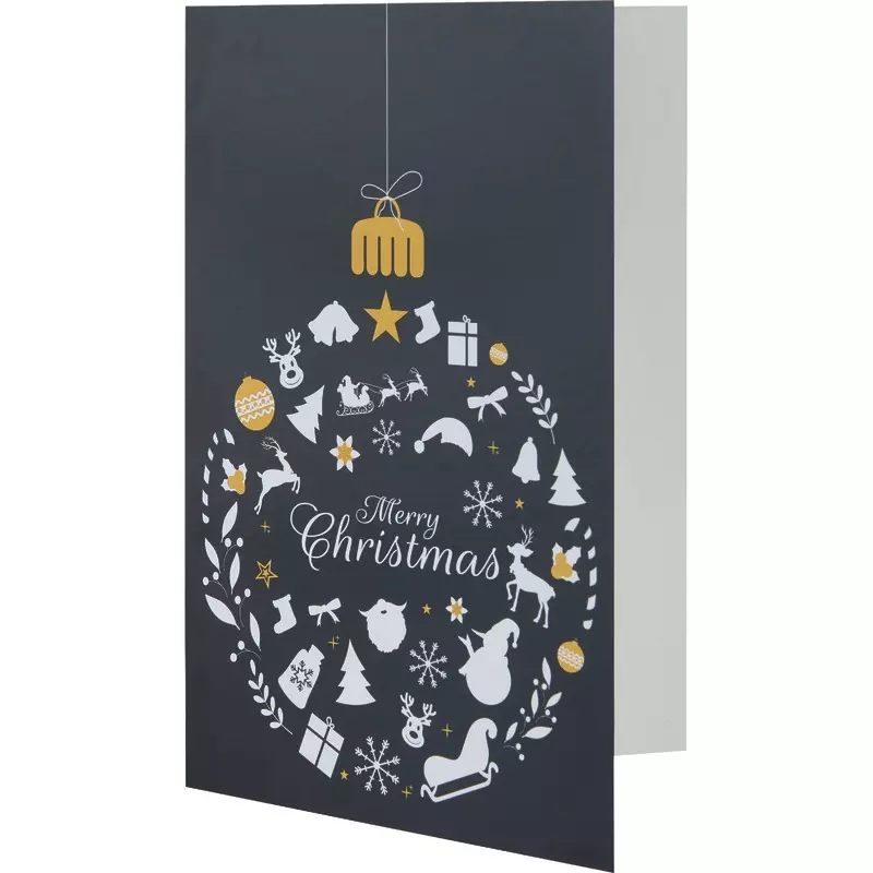 SoldanPlus Weihnachtskarte Merry Christmas Globus, individuell bedruckt, inkl. Kuvert