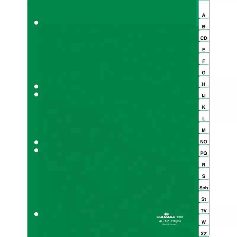 Durable Ordnerregister A-Z A4 20tlg umschw. Taben gn