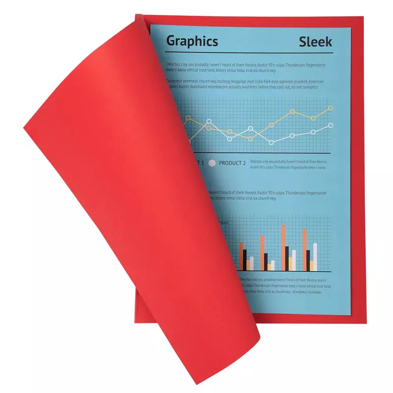 100er Packung Aktendeckel A4 SUPER 210 24x32cm 5-farben - Rot