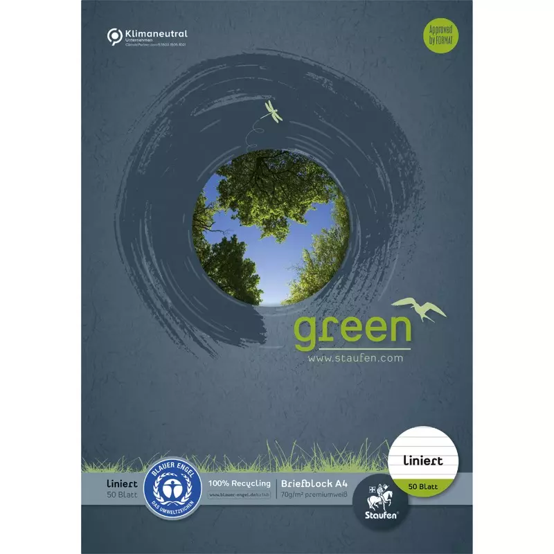 Staufen green Briefblock DIN A4, liniert