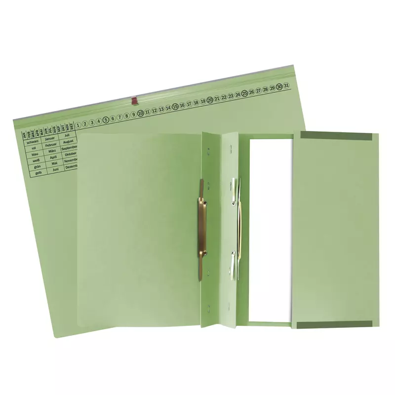 Exacompta, Exaflex Premium, Kanzlei Hängehefter, 2 Abheftvorrichtungen, Linksheftung, 265x318mm, Packung mit 25 Stück - Grün