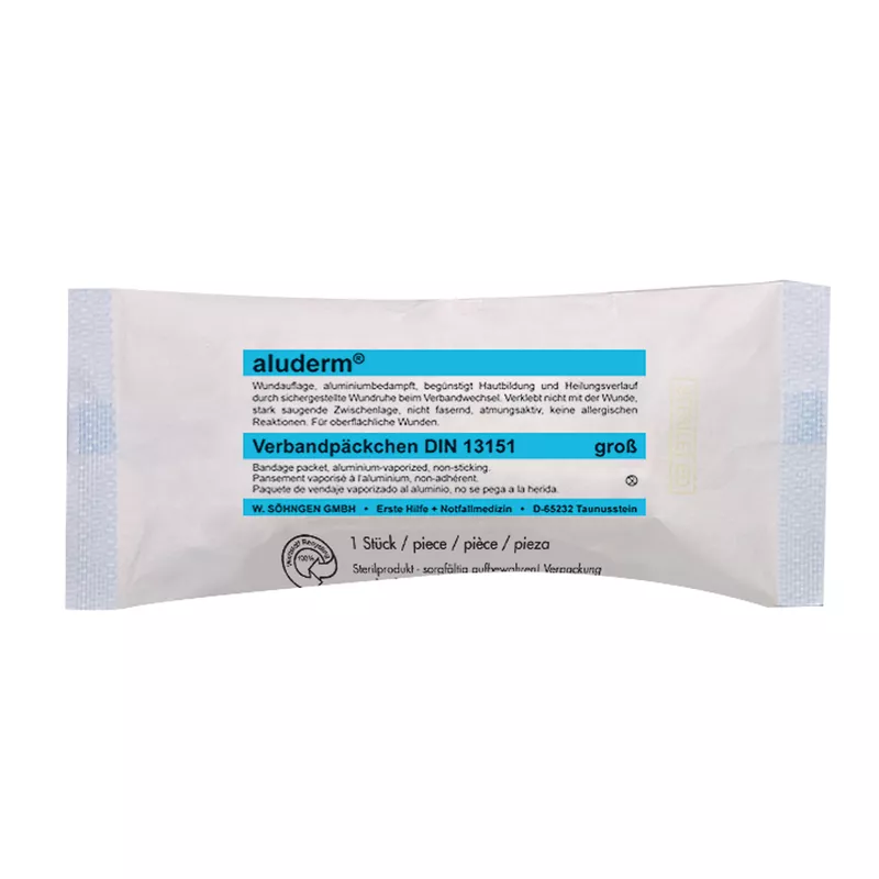 aluderm Verbandpäckchen groß 4mx10cm Kompresse 10x12cm