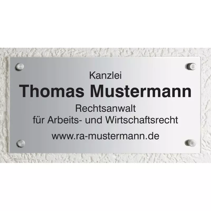 Schild CLASSIC, Aluminium, 400 x 200 mm, individuell bedruckt. Design 05