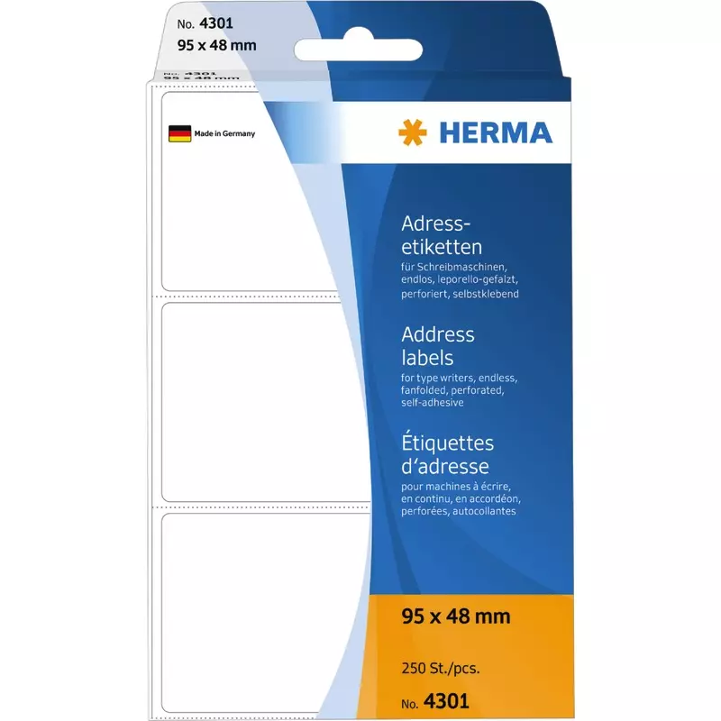 HERMA Adressetiketten 4301, B x H: 95 x 48 mm, 250 Stück