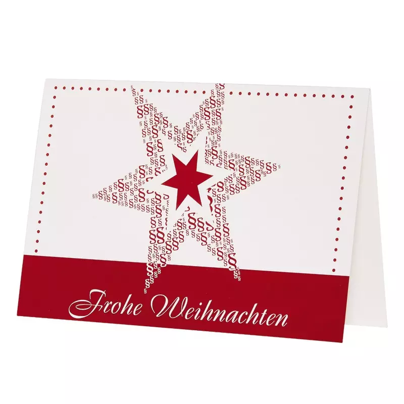 SoldanPlus Weihnachtskarte Paragraphen-Stern, individuell bedruckt, inkl. Kuvert