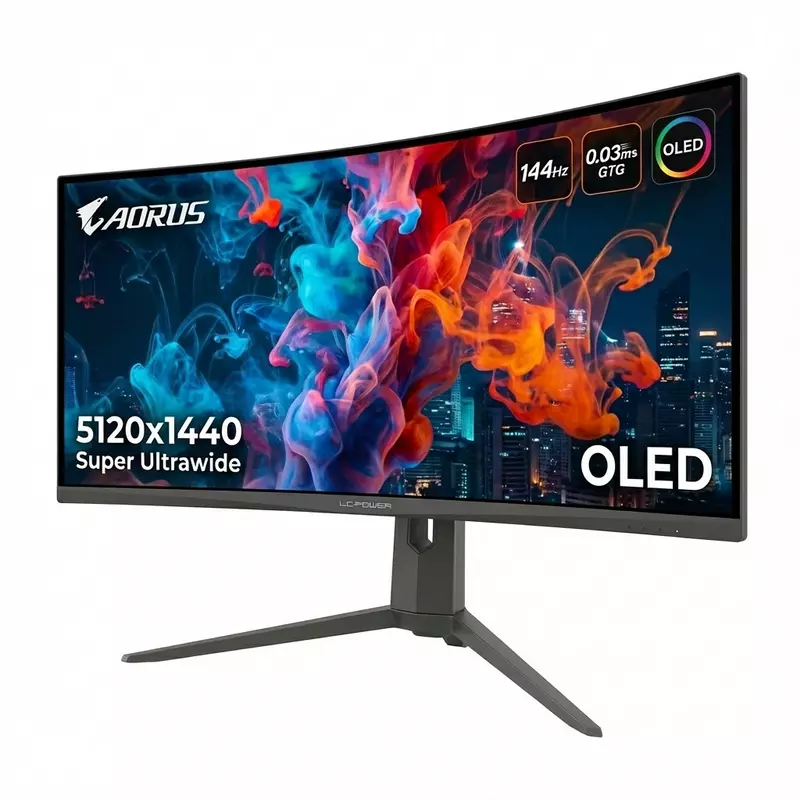 124,46cm/49 (5120x1440) LC-Power LC-M49QCO 32:9 Curved QD-OLED 0,03ms 144Hz 2xHDMI DisplayPort USB-C Black