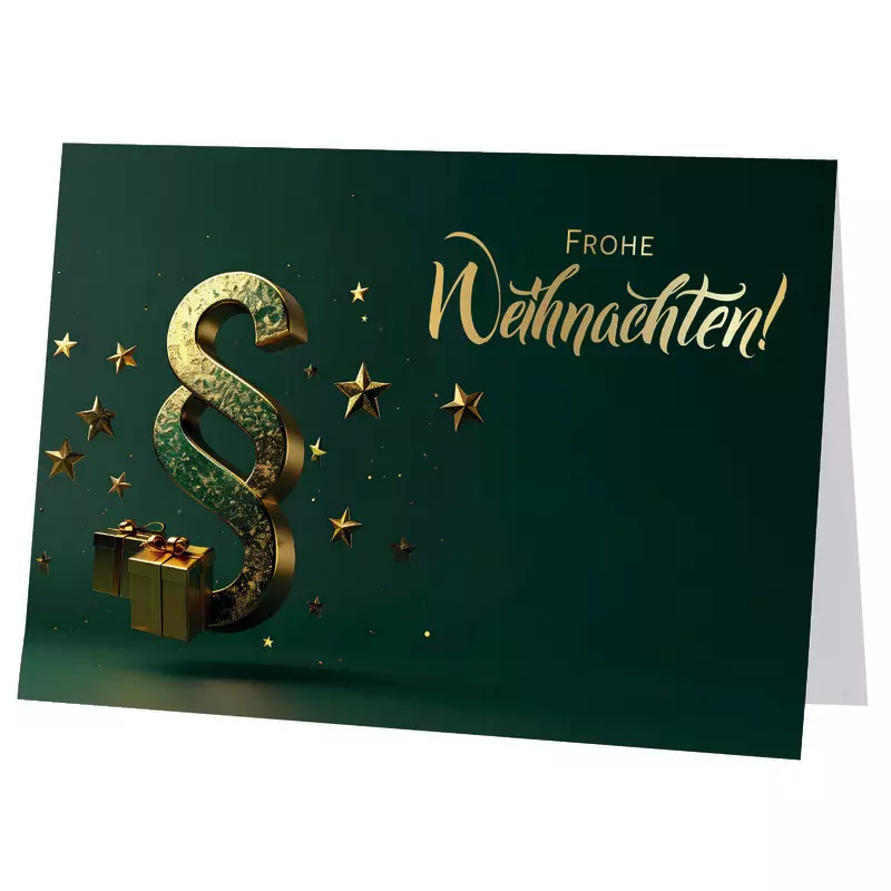 SoldanPlus Weihnachtskarte Goldener Glanz, individuell bedruckt, inkl. Kuvert