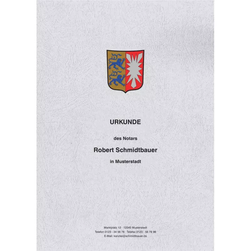 Urkundenumschläge, Landeswappen mit Folienprägung, S-Holst, Design 03