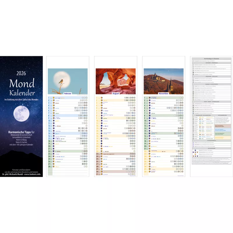 Mondkalender 2026, 14,85 x 42 cm, 1M/1S ALPHA 160934