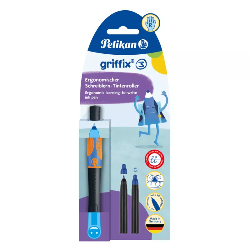 Tintenroller griffix®, Rechtshänder, neon black PELIKAN 300009715