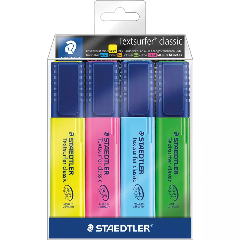 Staedtler Textmarker classic 1-5mm sort. 4 St.