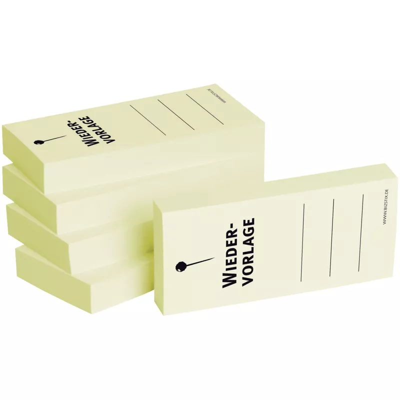 Haftnotiz Wiedervorlage, 75x35mm, 5x100 Blatt BIZSTIX 1301010135