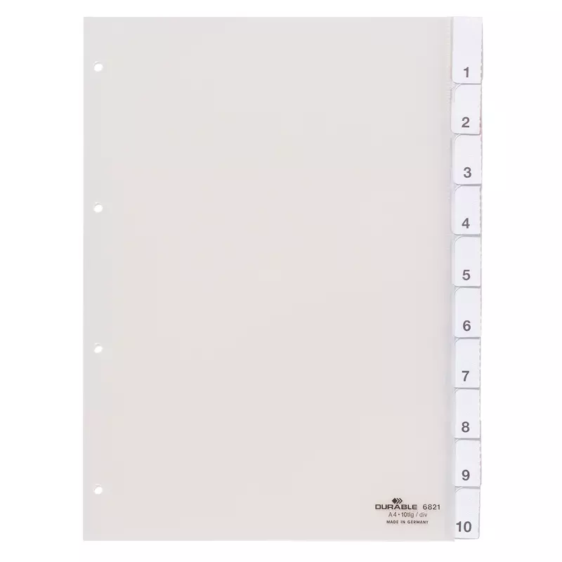 Durable Register DIN A4 10teilig Hartfolie tr