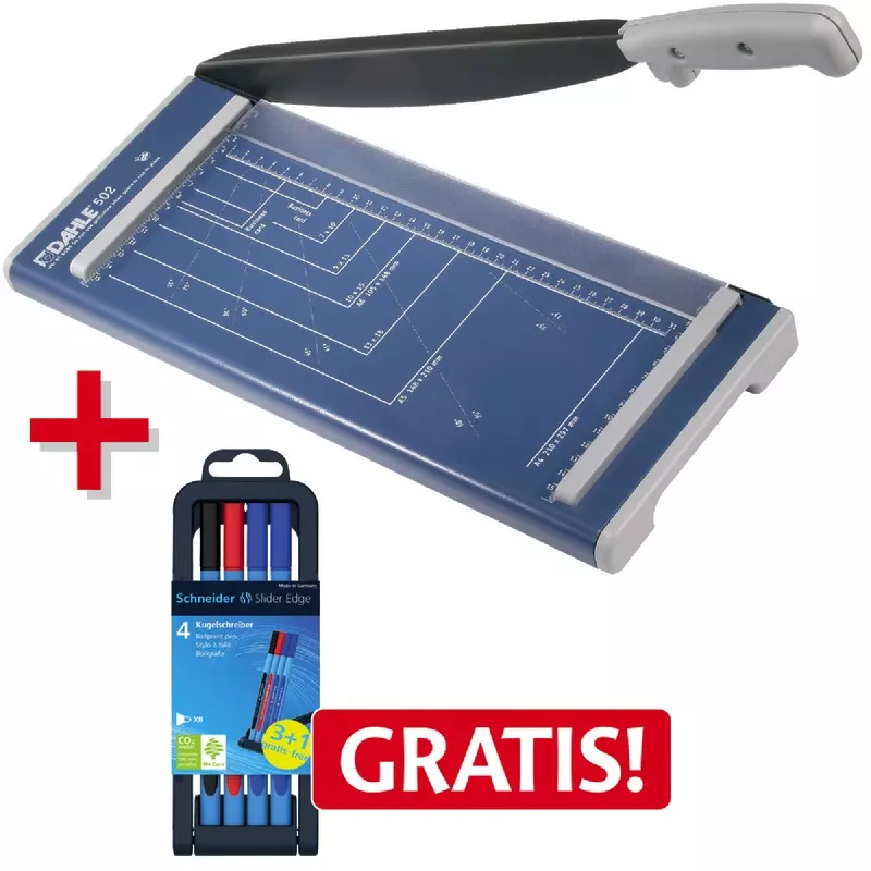DAHLE Hebel-Schneidemaschine 502 + Schneider Slider Edge XB Etui GRATIS