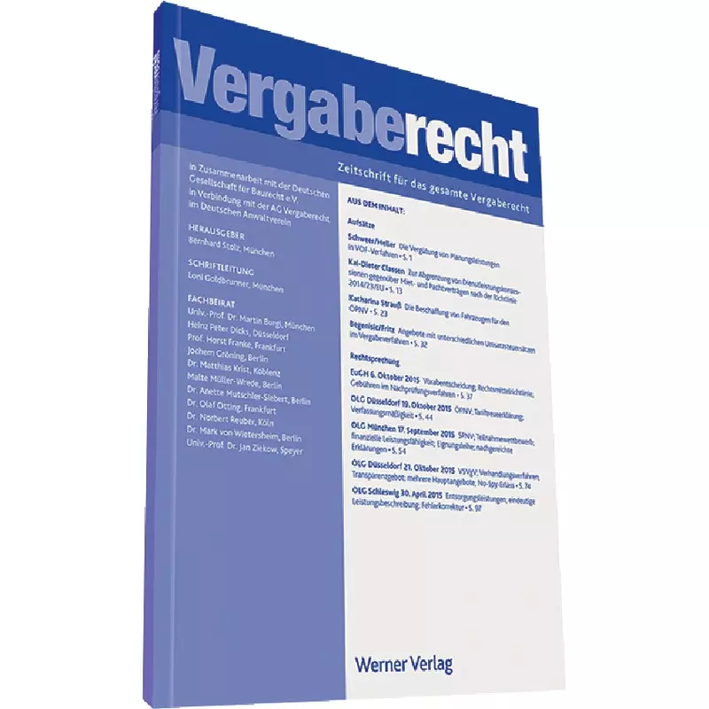 VergabeR - Vergaberecht - Zeitschrift für das gesamte Vergaberecht - Abonnement
