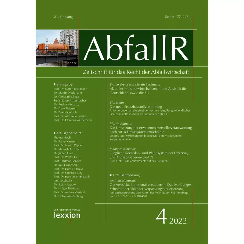 AbfallR - Zeitschrift für das Recht der Abfallwirtschaft Abonnement