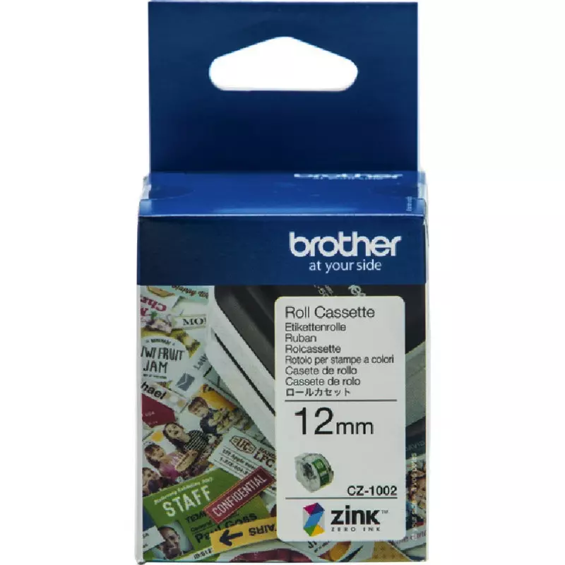 Brother Farbetikettenrolle CZ-1002, B x L: 12 mm x 5 m