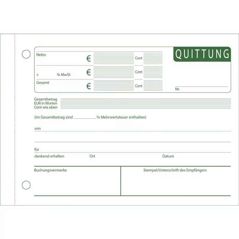 Quittung A6 m MWSt Nachweis 50x2Bl - Motiv