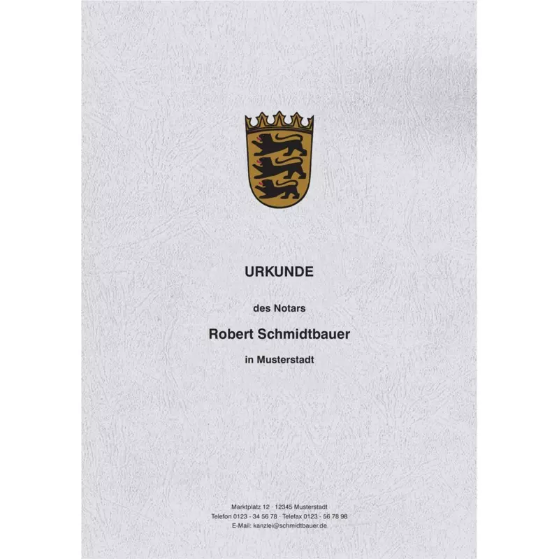 Urkundenumschläge mit farbigem Landeswappen, Baden-W, Design 03