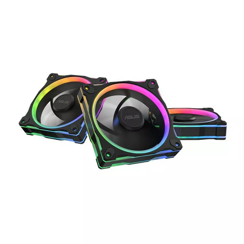 120mm ASUS PRIME MR120 ARGB Reverse Triple Pack Gehäuselüfter schwarz, 120 mm, PWM