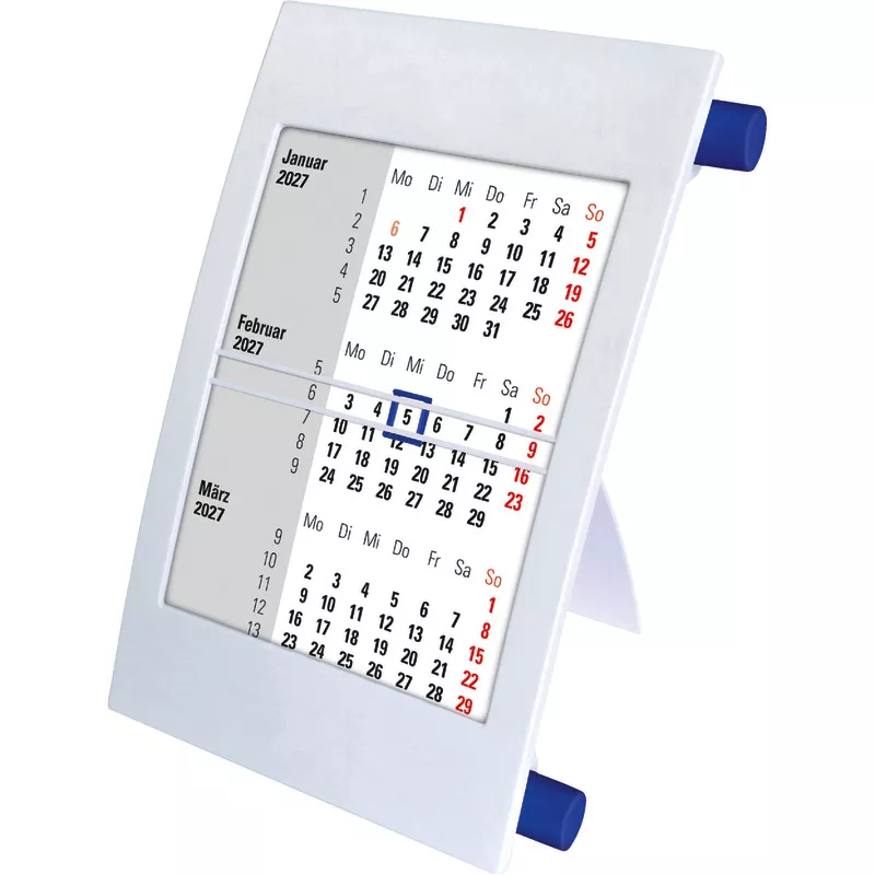 SoldanPlus Drei-Monats-Tischkalender mit Drehmechanik, weiß, 2027 / 2028