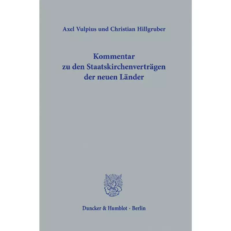 Kommentar zu den Staatskirchenverträgen der neuen Länder