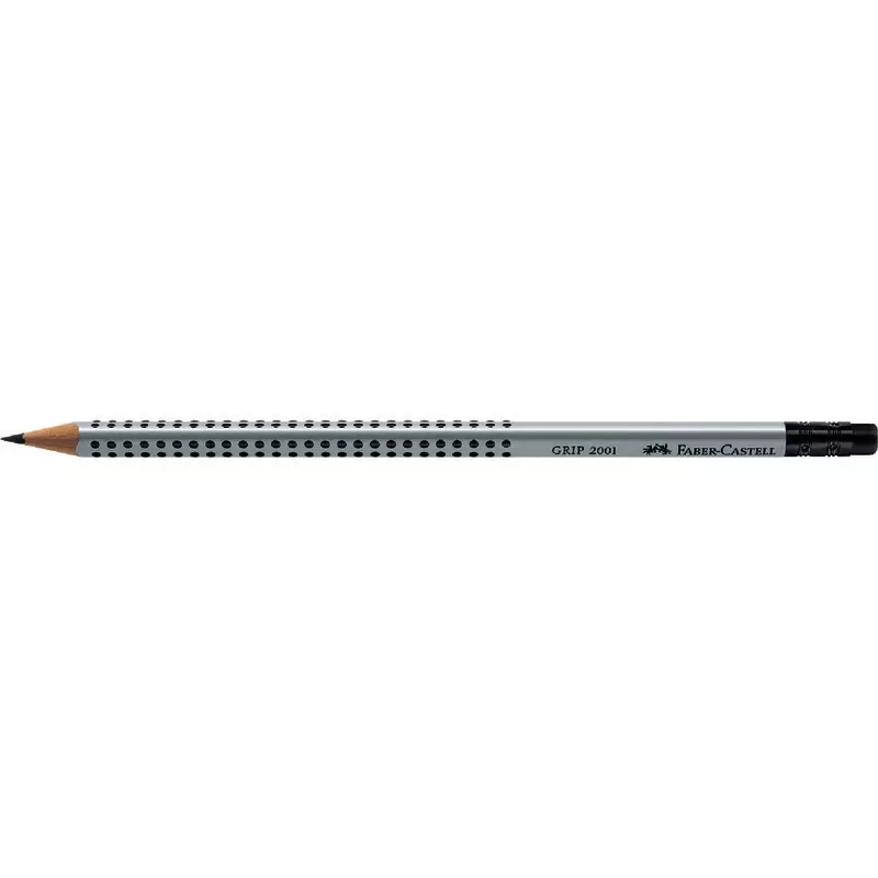 FABER-CASTELL Bleistift GRIP 2001, mit Radiergummi, Packung: 12 Stück