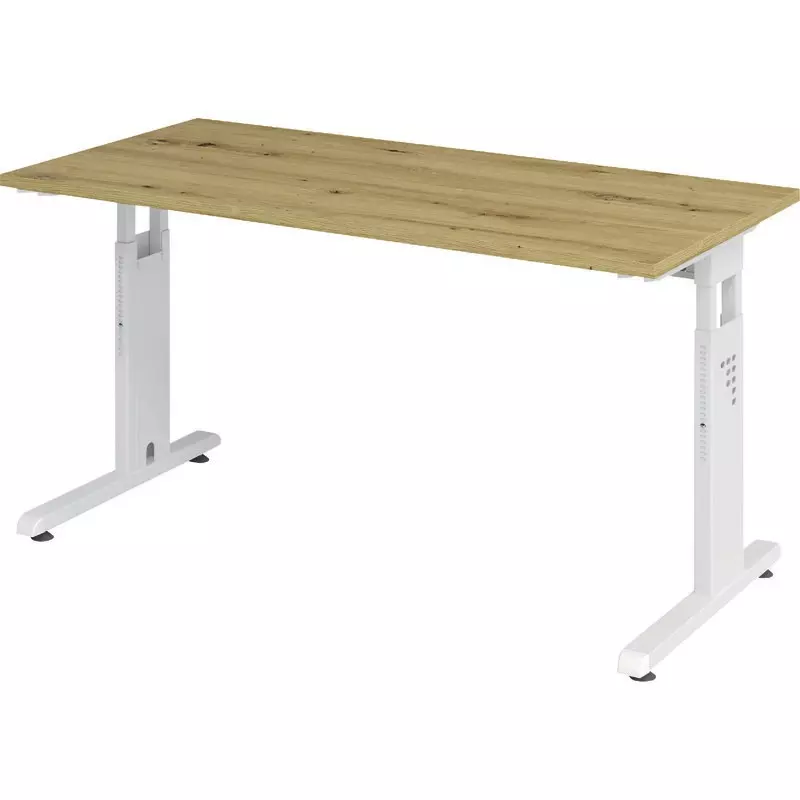 SoldanOffice Schreibtisch C-Fuß 1.400 x 670 mm, Gestell weiß
