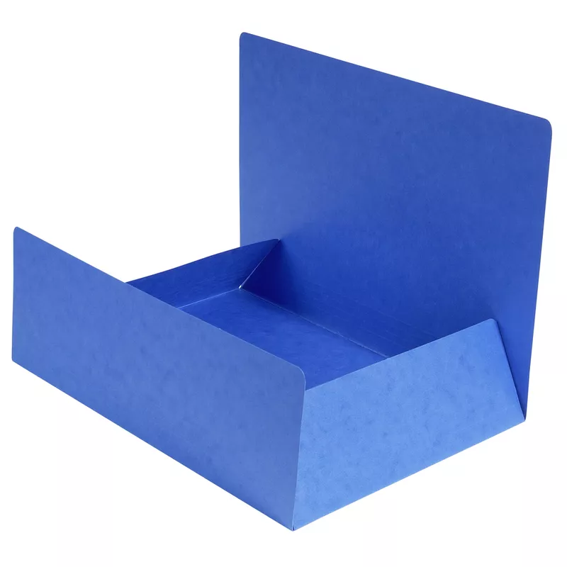 Aktenmappen mit 3 Klappen ohne Gummizug, Colorspan-Karton 390g, 24x32cm für DIN A4 - Blau