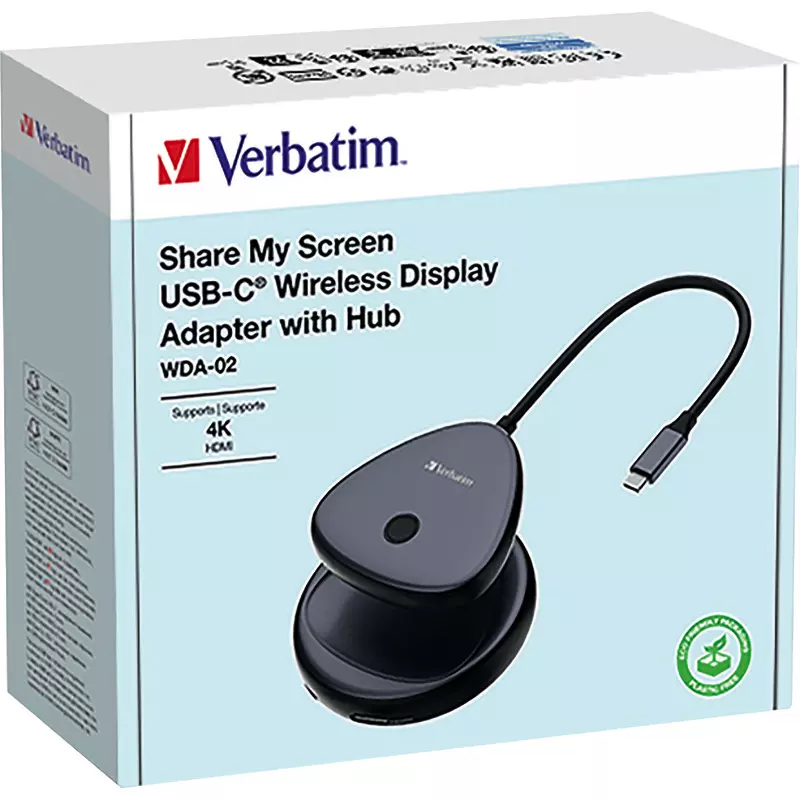 Verbatim Wireless Display Adapter Share My Screen WDA-02, 4K