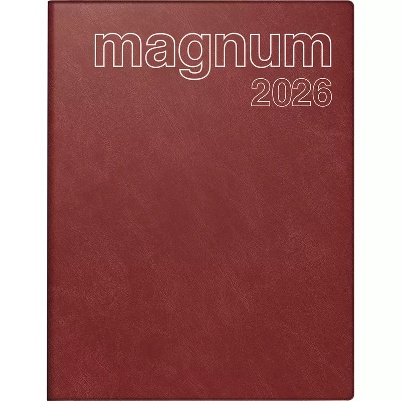 Buchkalender Magnum I 2026, 18,3 x 24 cm, 1W/2S, Schaumstoff, weinrot RIDO 70-27 042 296