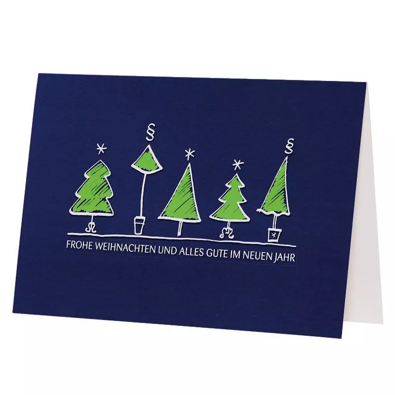SoldanPlus Weihnachtskarte Grüne Bäume, individuell bedruckt, inkl. Kuvert