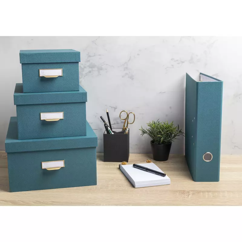 Ordner Prem'Touch, Rückenbreite 80mm, 32x8x29 cm für DIN A4, Office by me - Blaugrün